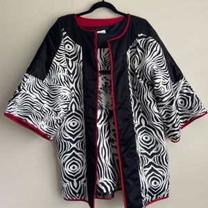 Very Vollbracht Kimono Sleeve Reversible Wild Side Jacket Zebra Quilt & Top Set